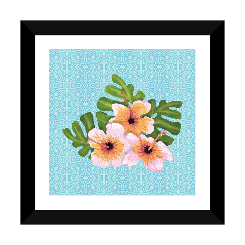Hibiscus - par Angelika Parker, impression, Papier encadré noir, Blanc, H 16 po x l 16 po x P 1 po