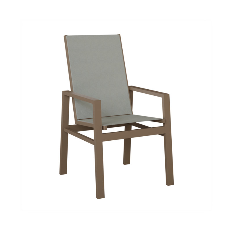 Chaise de salle à manger à haut dossier en argile et argile Nova, Ardoise Nova, Argile d'aluminium