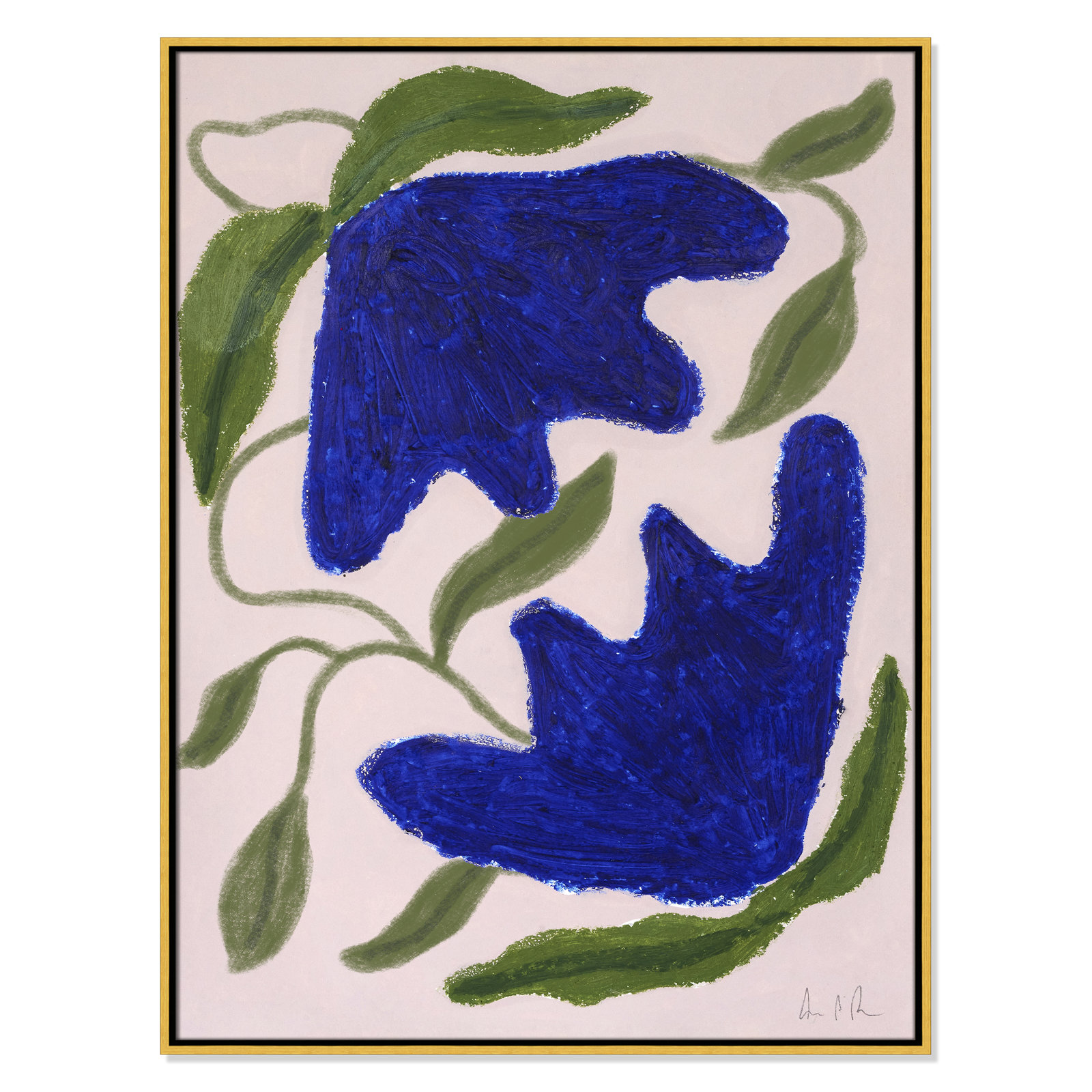 Colette "Blue Anemones No. 02" Print, 41.5" H x 31.5" W, Gold