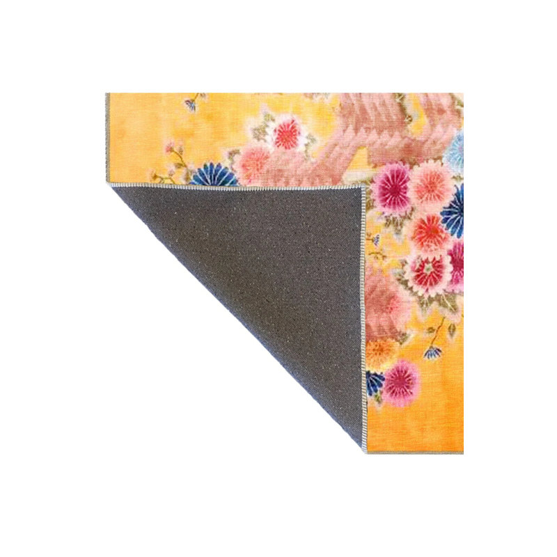 Yellow Themed Multicolored Floral Patterned Modern Decorative Carpet, Rectangle 2'4" x 4'