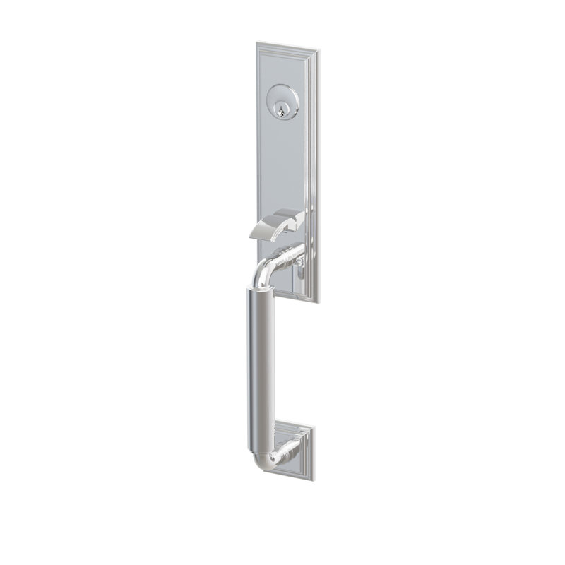Ensemble de porte d'entrée à mortaiser Emtek Manning, ANSI F20, homologué UL, jeu de 2 3/4 po avec bouton rond, noir mat (LH)