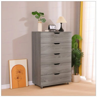5-Drawer Dresser with Wheels – Modern Storage Cabinet