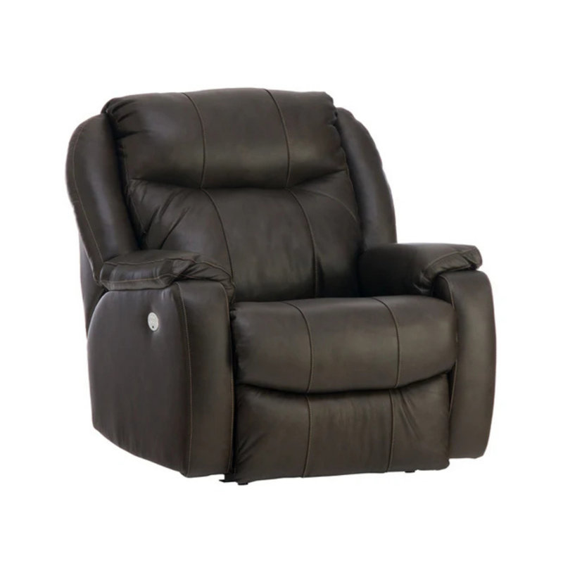  Hercules Genuine Leather Dual Power Wall Recliner, Brown
