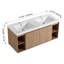 Meuble-lavabo mural 48 po avec lavabo double, charnière de porte à fermeture en douceur