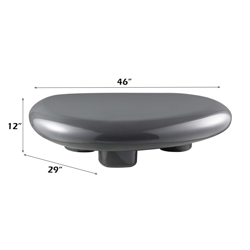 Table basse haute brillance Charlene avec plateau épais et base en métal durable, parfaite pour les salons modernes