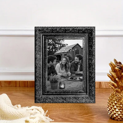 Cadre 1 photo noir orné de 5 po x 7 po avec fixation murale ou de table