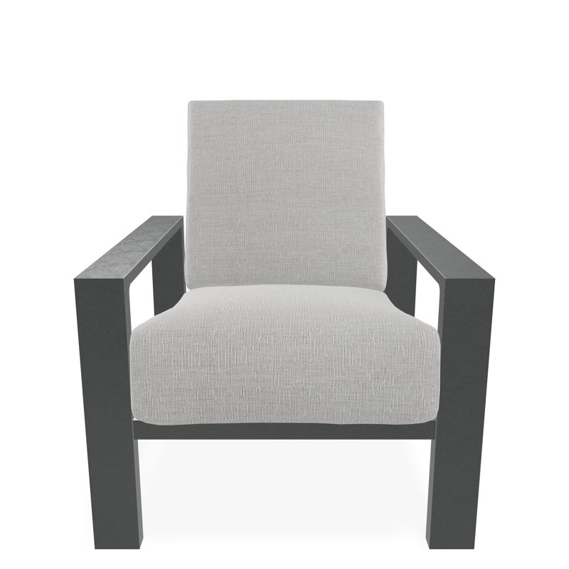 Larssen Deep Seating Cushion Arm Chair, Graphite, Grasscloth Cloud