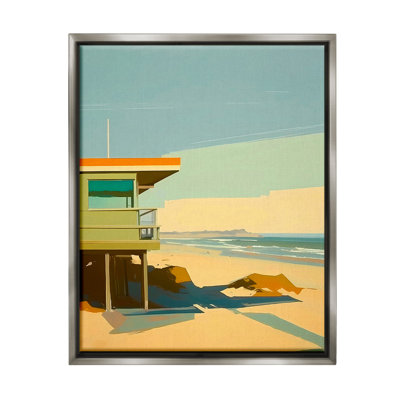 " Modern Sunlit Beach Hut Floater Frame " by Walker Noble