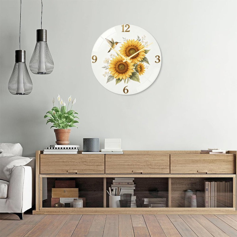Horloge murale tournesol (2) - horloge murale 24 po