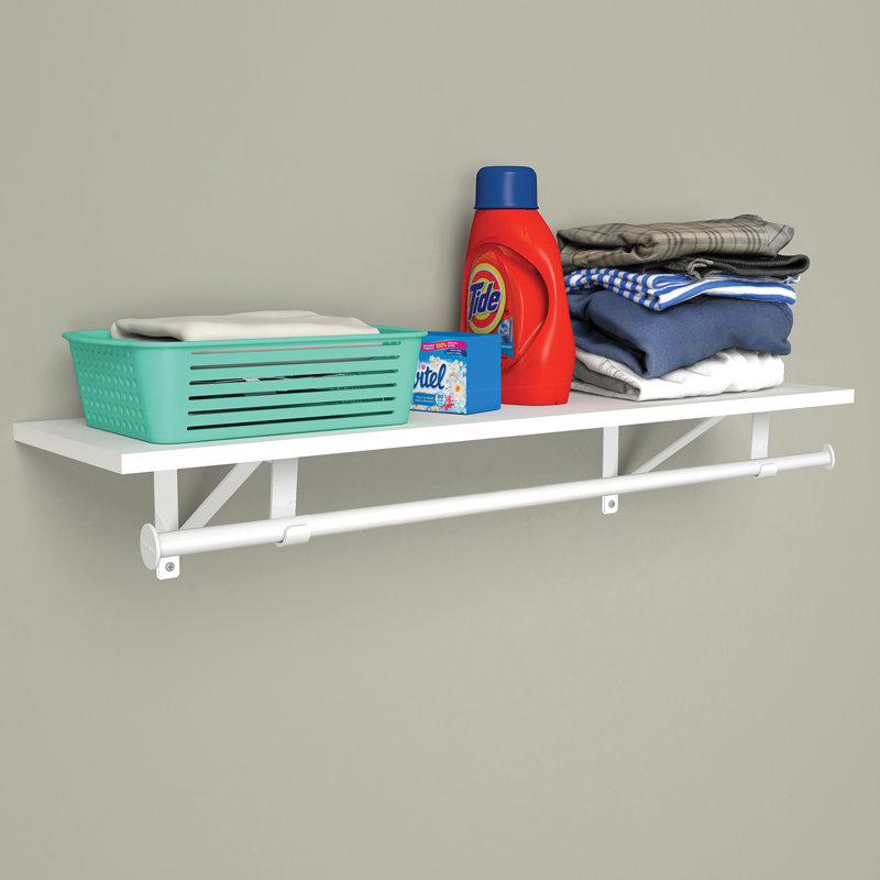 Laminate Shelf Kit with Adjustable Hang Rod., 7'' H x 36'' W x 10'' D