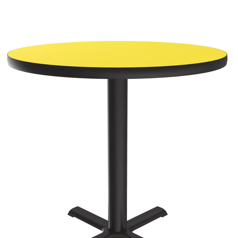 Table ronde pour salle de pause, 48 po de diamètre, Jaune