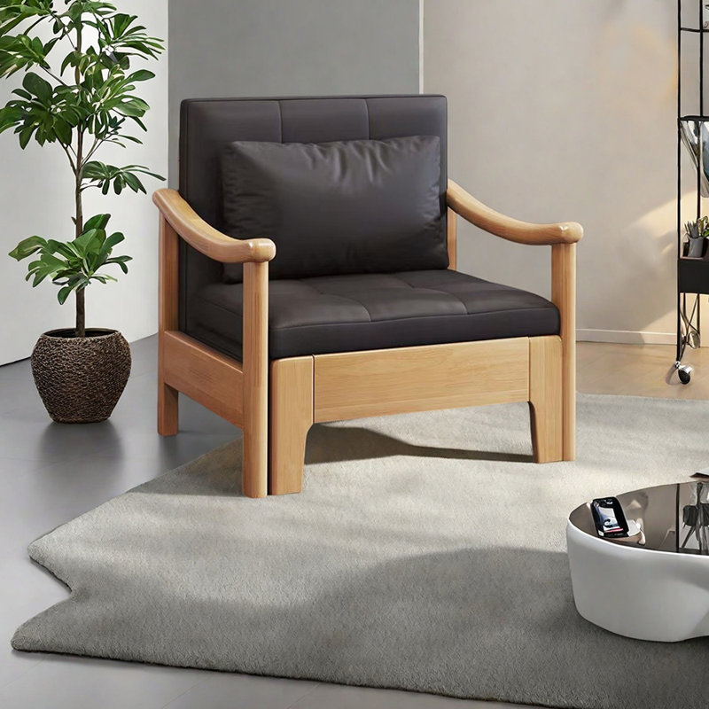 Fauteuil inclinable moderne en tissu de technologie minimaliste, Kaki, Noir