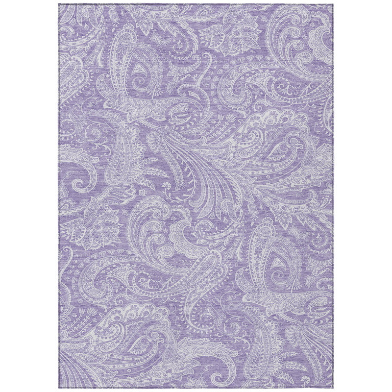 Tapis lavable intérieur / extérieur ivoire 10 'x 14' Paisley