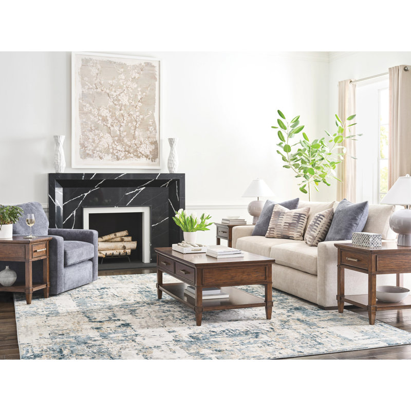 RECTANGULAR DRAWER COFFEE TABLE W/CASTERS