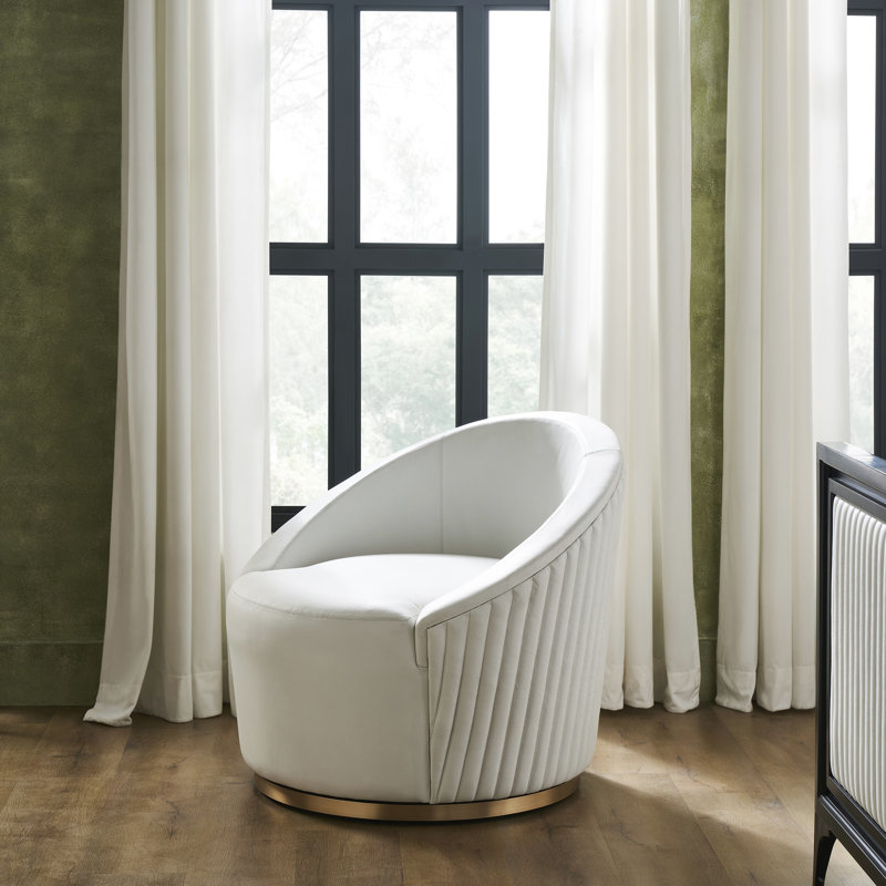 Fauteuil pivotant en cuir Dawson noir, Cuir véritable blanc