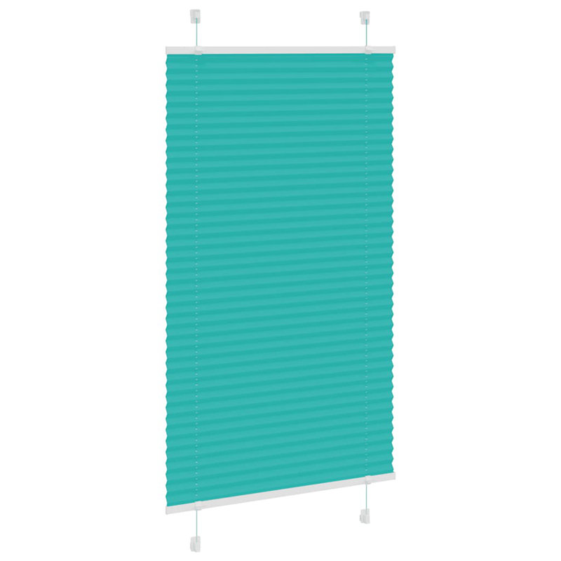 Room Darkening Pleated Shade, Petrol Green, 80cmW x 150cmL