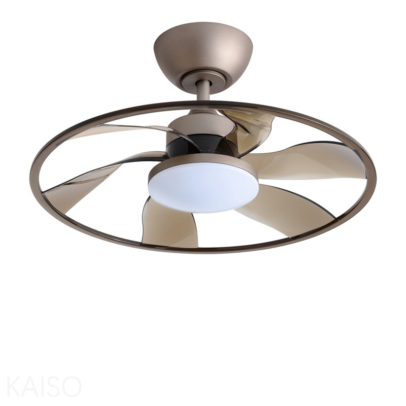 Light Pro 22 po Ventilateur de plafond intelligent à DEL avec télécommande pour café, Café
