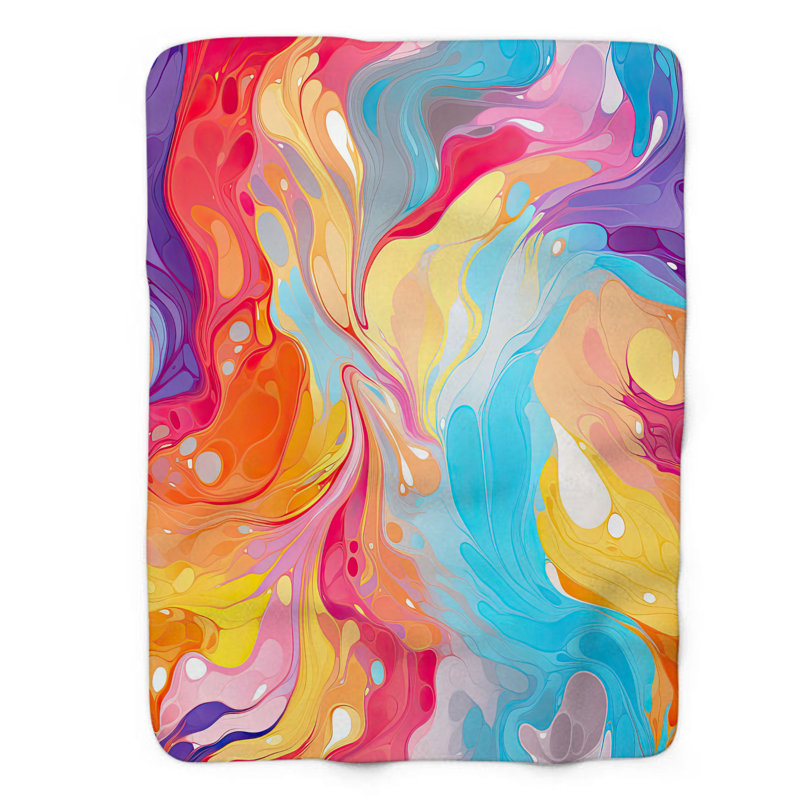 Jeté Vibrant Stone - 1 pièce Sherpa Blan Premium, L 60 po x L 80 po