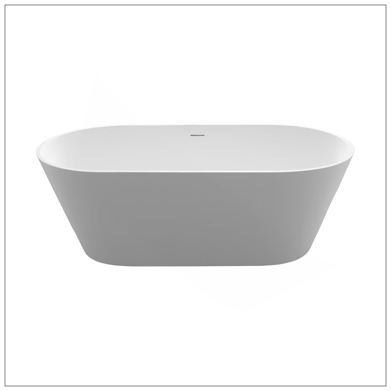 63" Solid Surface Soaking Bathtub