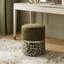 Pouf de rangement rond de 38 cm avec bande métallique, vert olive-210594734