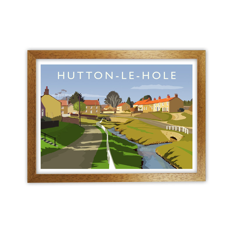 Hutton-le-Hole by Richard O'Neill - Print, Brown Framed, 64cm H x 88cm W x 3cm D
