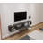 67" Wood Floating TV Stand with Gold Accent – Grey Wall Mounted Farmhouse Media Console for 60–70" TVs-887077323