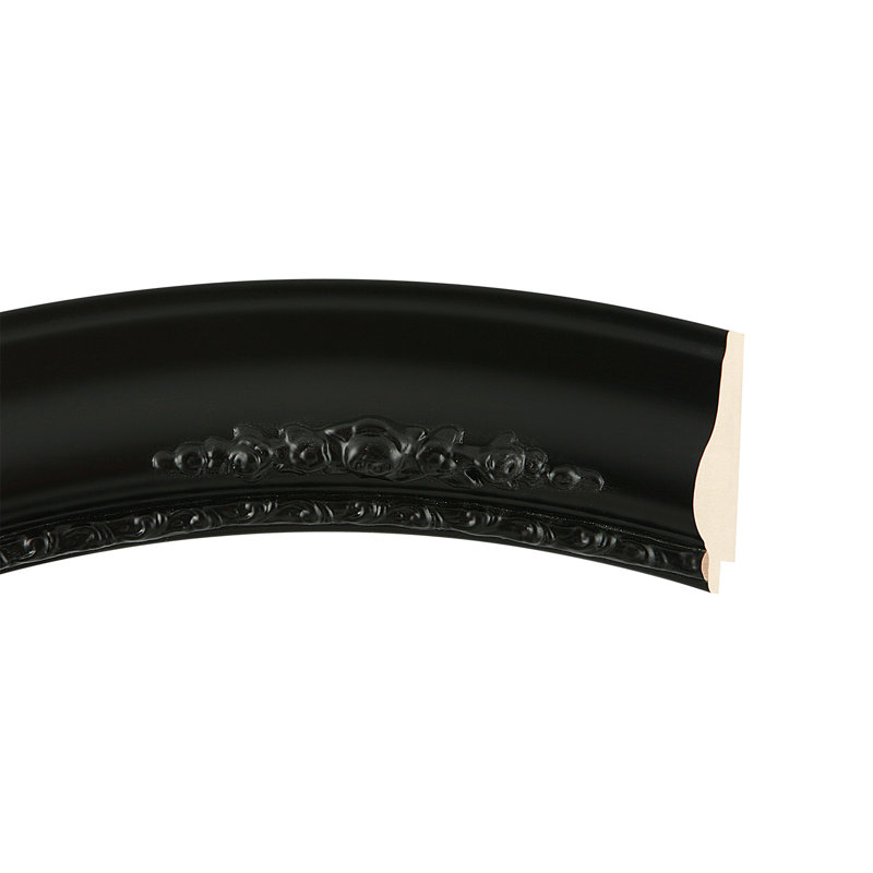 Wisbech Wood Frame Oval Wall Mirror, 21" H x 17" W, Matte Black