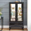 Vitrine lumineuse avec portes en verre, tablettes réglables et lumières DEL pour une décoration et un rangement élégants