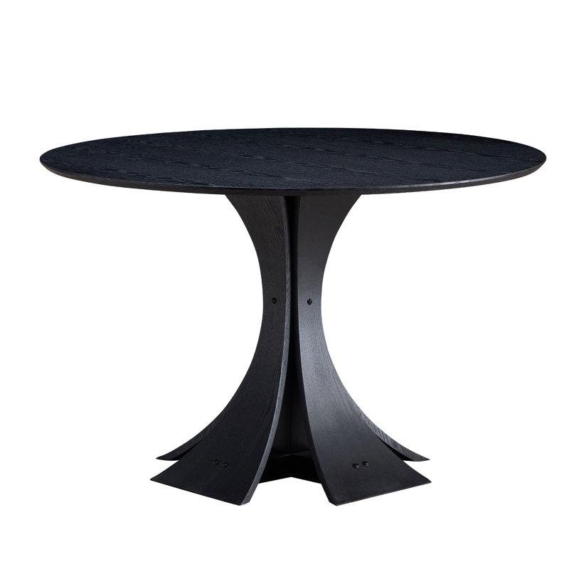 47.24" Round Modern Style Table, Black