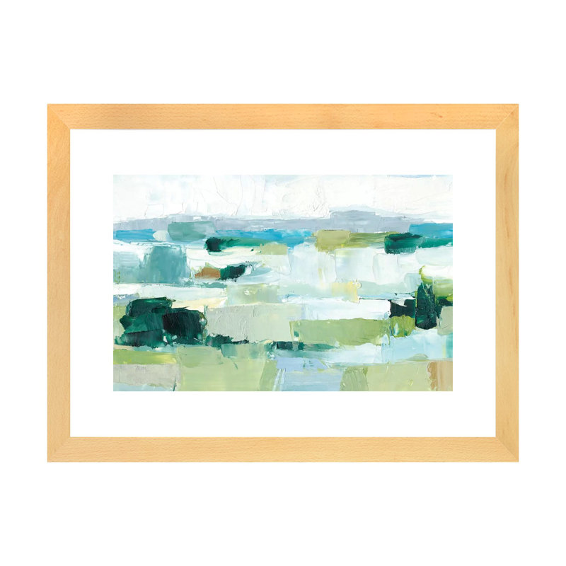 « Cool Summer II » par Ethan Harper, reproduction d’art, H 24 po x l 32 po x P 1 po, Papier encadré de bois naturel, Blanc
