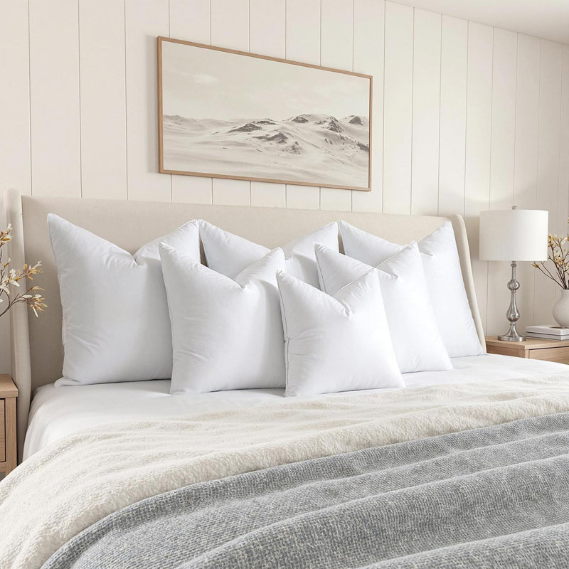 Pillow Inserts Pack Of  Feather Premium Throw Pillows With Cotton Fabric For Bed Couch Living Room Sofa