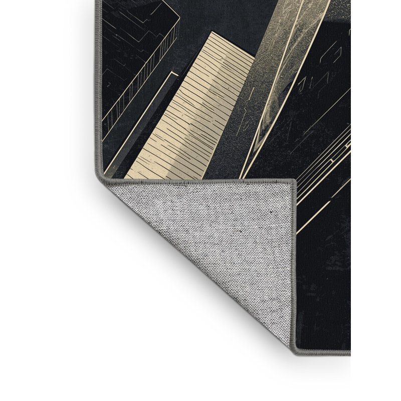 Tapis gris lavable à la machine Parlin, 2 x 4