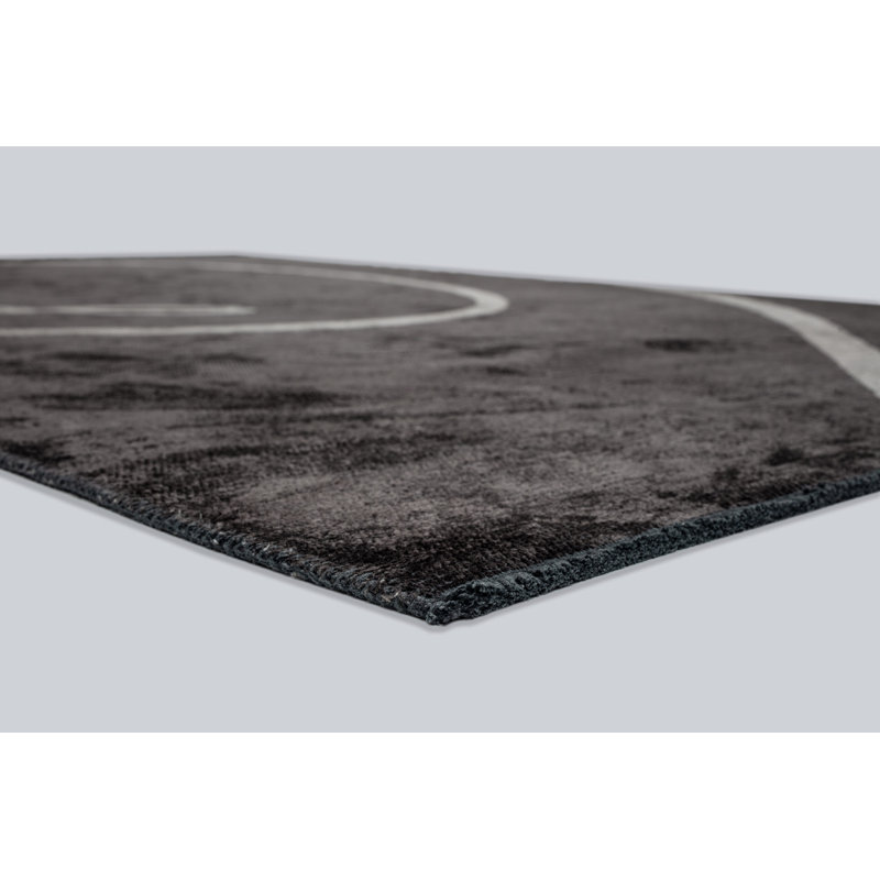 Rapture Gray/White Abstract Luxury Area Rug, Rectangle 7'10" x 11'2"