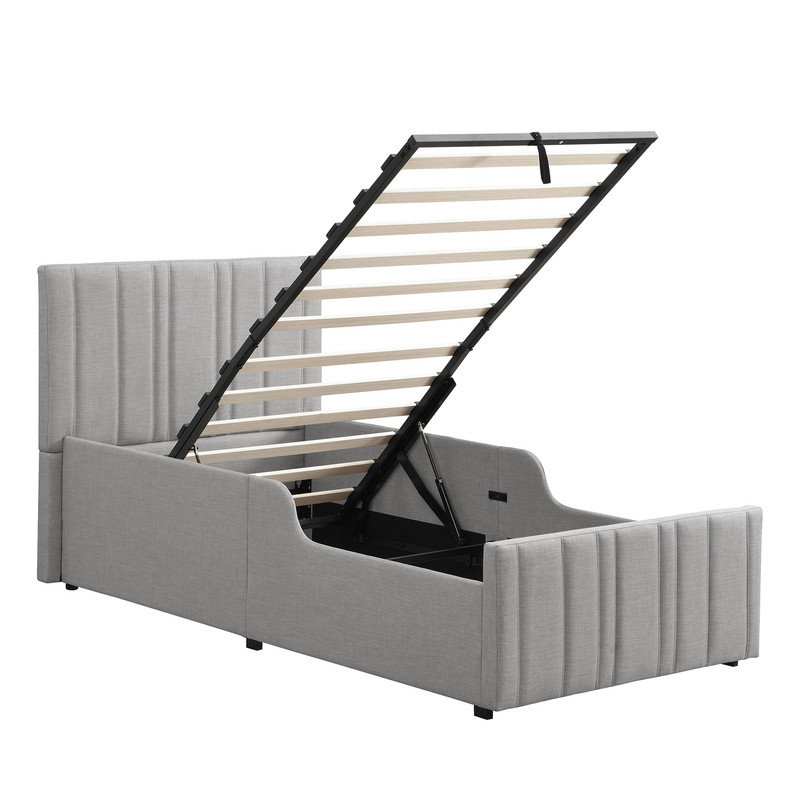 bed with storage space, Grey