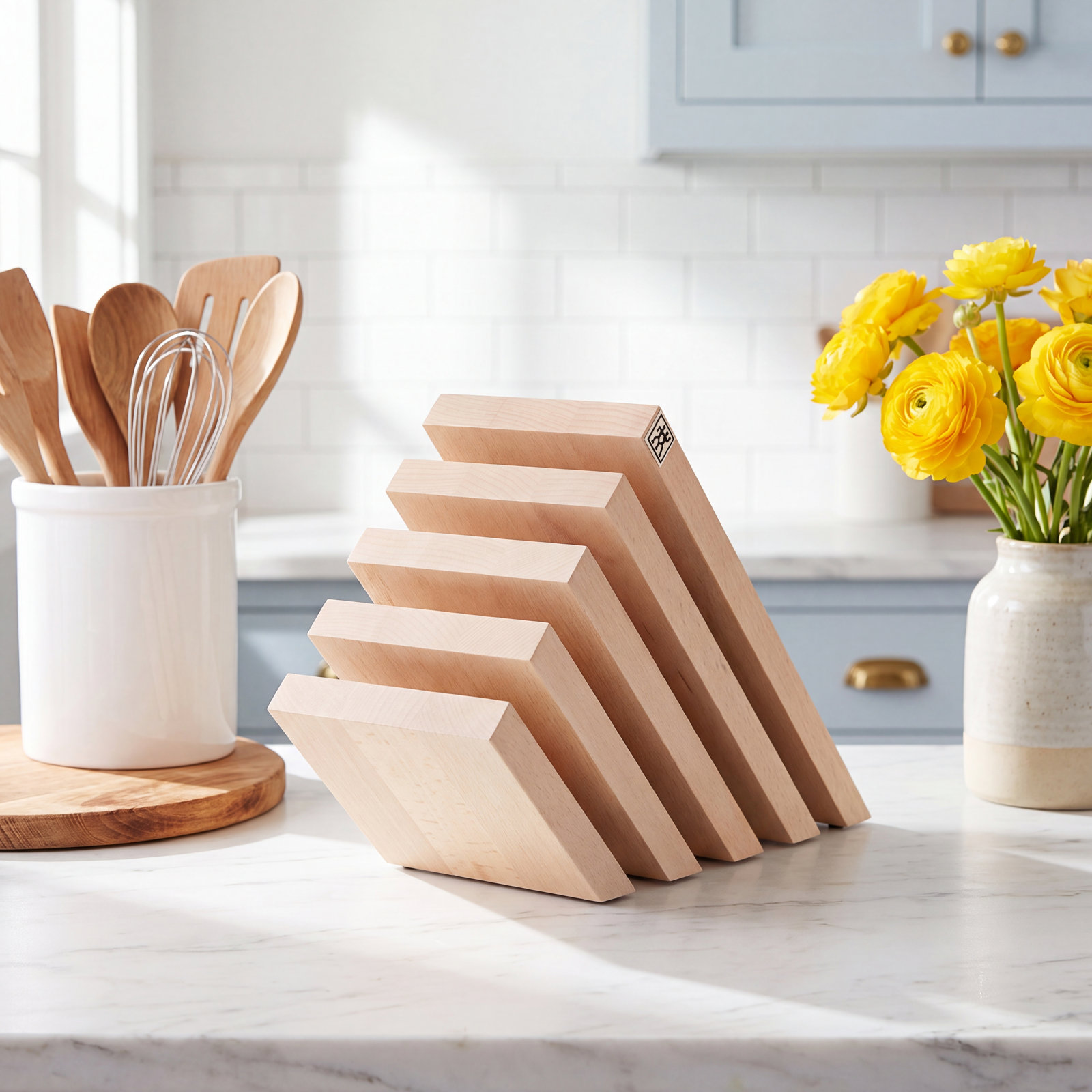 Zwilling Italian Magnetic Slanted Knife Block, White