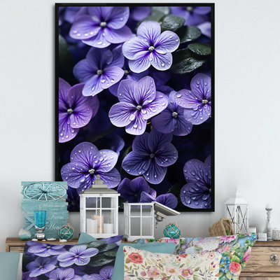 " Violets Whispering Photo II " Mixed Media and Color Photography Print