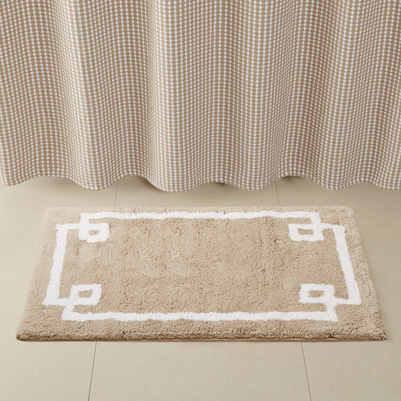 Comfortable Cotton Tufted Bath Rug - Ample Space, Taupe, 0.5" L x 20" W