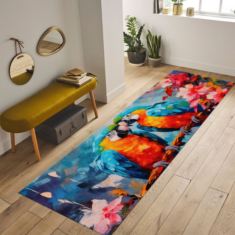 Classic Floral Pattern Non Woven Soft Printed Rug Perfect for Adding a Touch of Elegance to Your Living Space