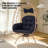 Oversized 360° Swivel Rattan Egg Chair Wicker Indoor Outdoor Patio Lounge Chair With Removable Thick Cushions-120225270-120225265