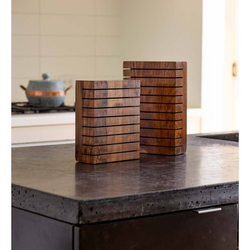 Acacia Wood Horizontal 8-Knife Block