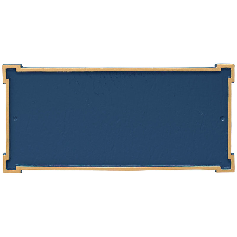 New Yorker Rectangle Wall Plaque, Yes, Sea Blue / Gold