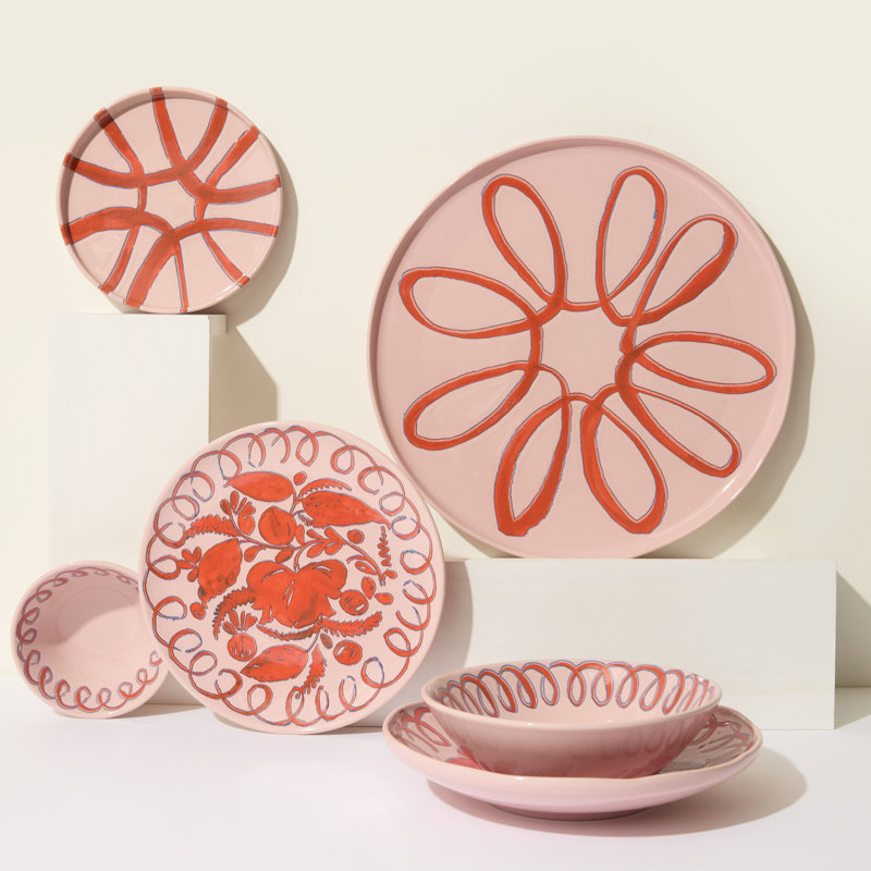 Amalfi Cereal Bowl - Lime - 7", Pink