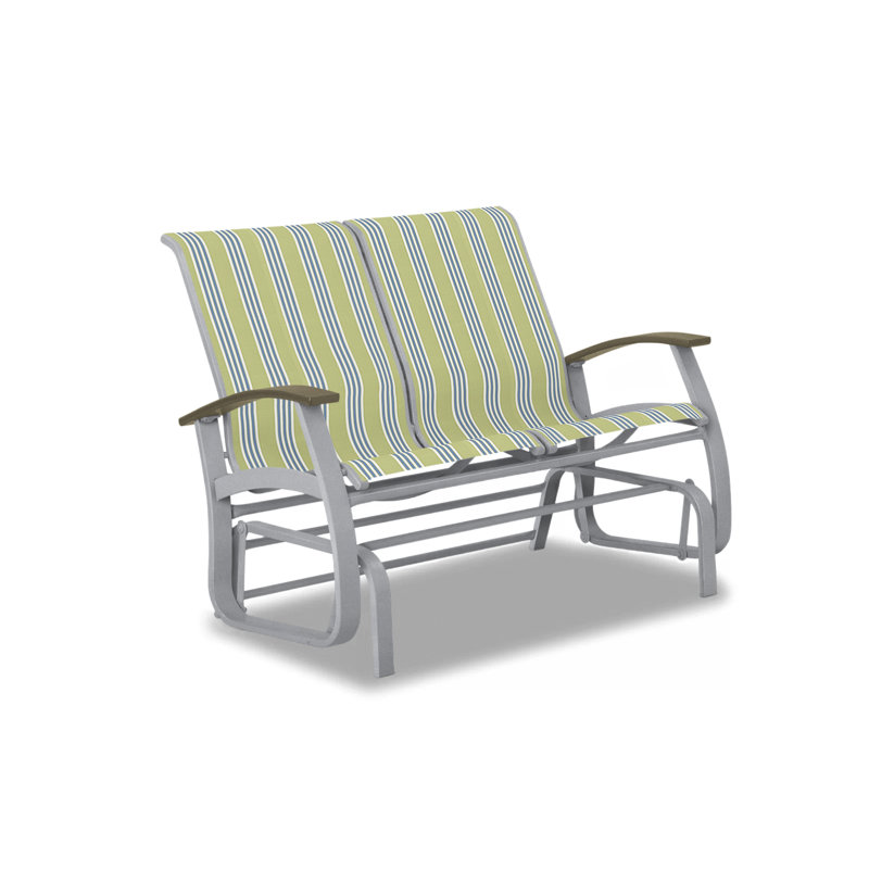 Belle Isle Outdoor Glider, Beachwood P40, Textured Kona, Lime 38D Sunbrella®