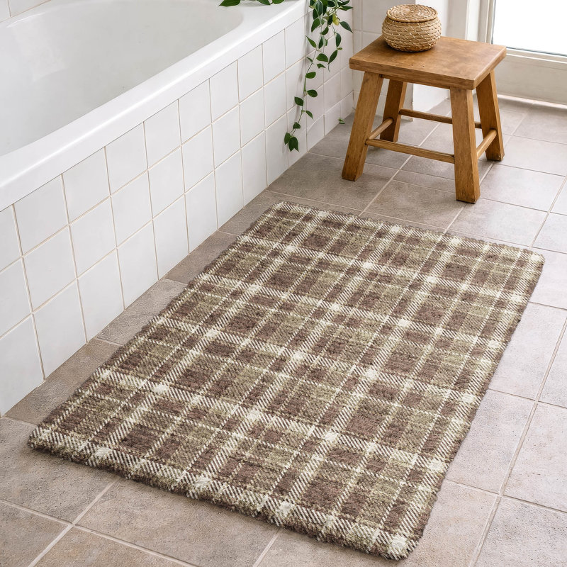 Tapis à carreaux de qualité supérieure lavable à la machine Dream Shag ADS563, 1 pi 8 po x 2 pi 6 po, Chocolat