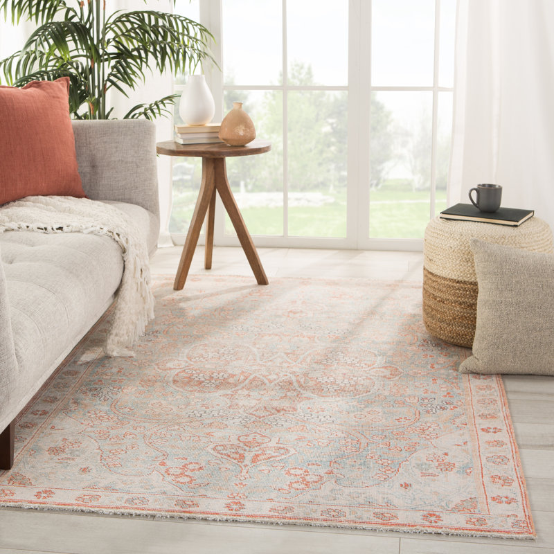 Tapis oriental orange / bleu, Rectangle 6 pi x 9 pi