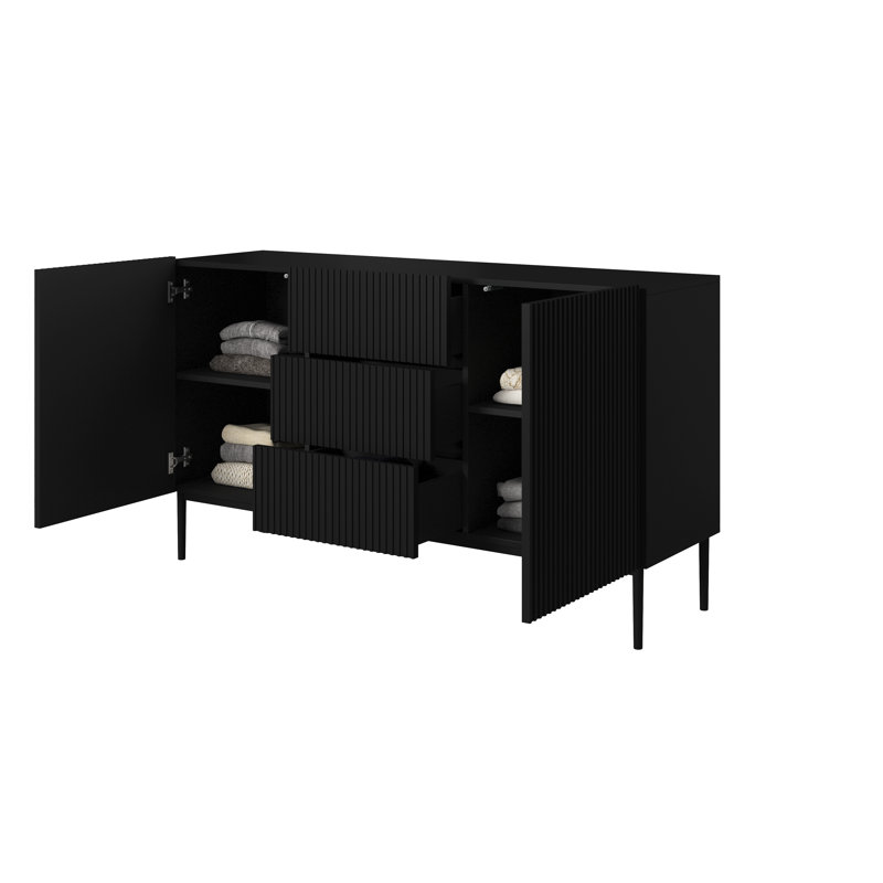 Amhad NICOLE CHEST OF DRAWERS 150 2D3SZ, Black