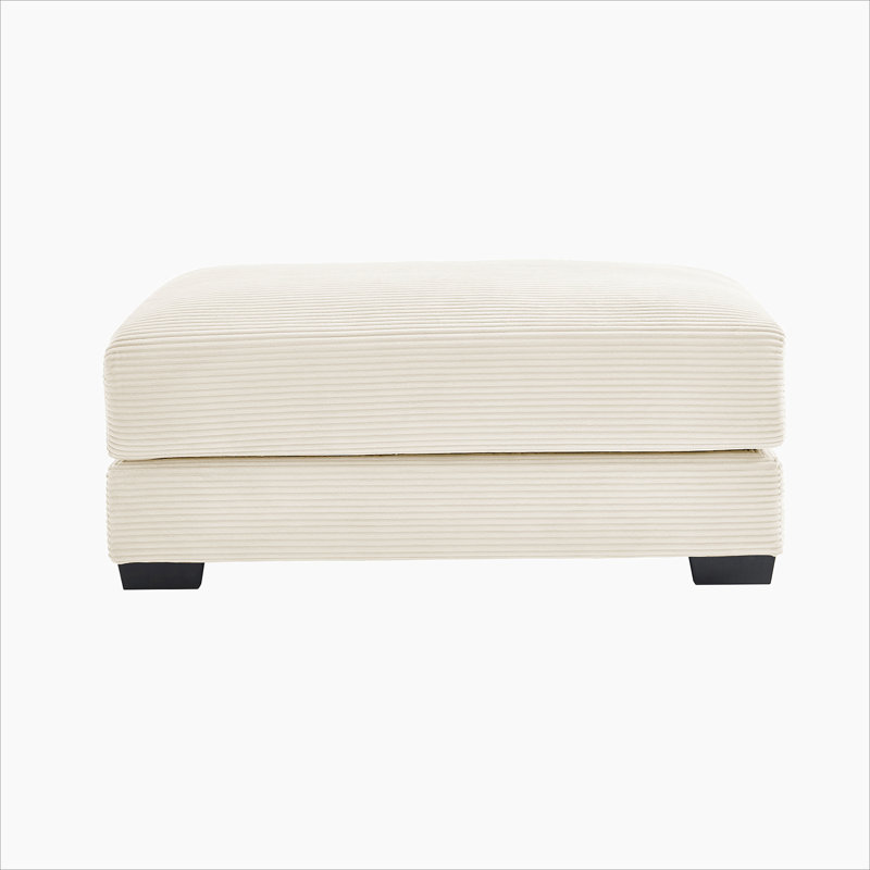 28 repose-pieds en velours côtelé - Crème, Crème