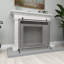 Metal Suspended Grid Single Panel Geometric Fireplace Screen with Bolted Detailing-2037086202