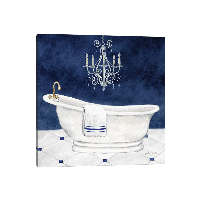 Bain bleu marine I, H 12 po x l 12 po x P 0,75 po, Toile tendue
