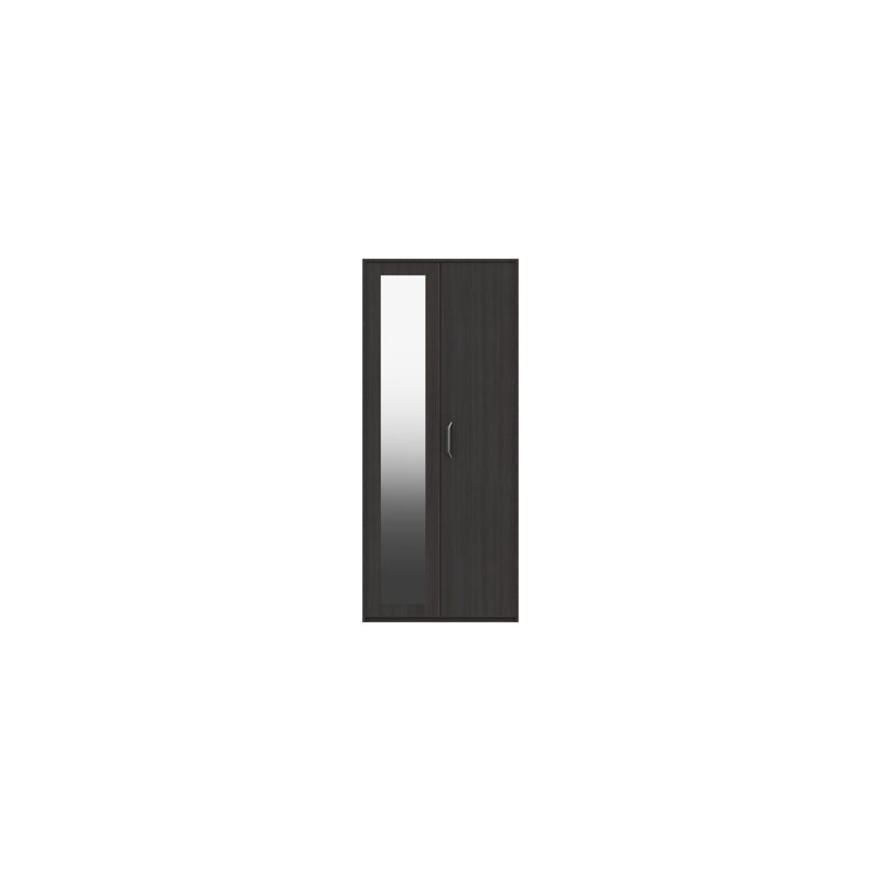 Zakariyah 2 Door Manufactured Wood Wardrobe, Anthracite Oak